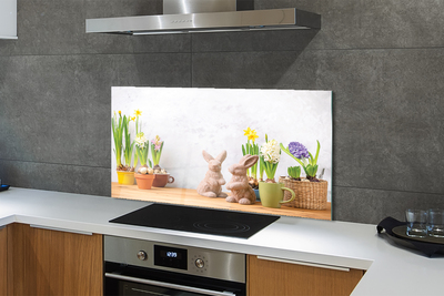 Glas panel Kanin blommor