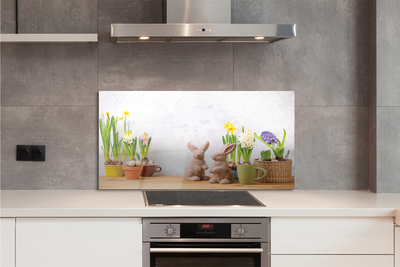 Glas panel Kanin blommor