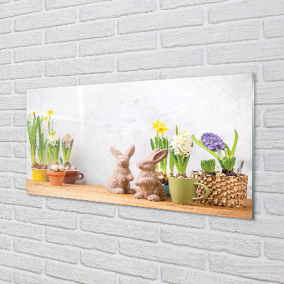 Glas panel Kanin blommor