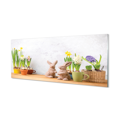 Glas panel Kanin blommor