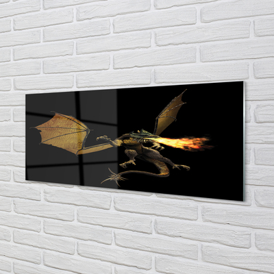 Glas panel En eldsprutande drake