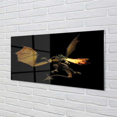 Glas panel En eldsprutande drake