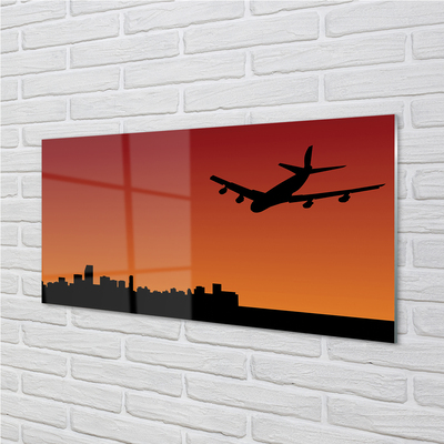 Glas panel Flygplans himmel