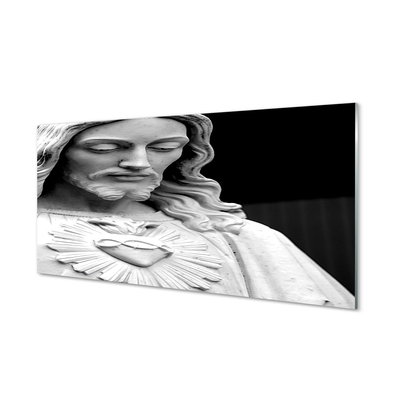 Glas panel Jesus staty