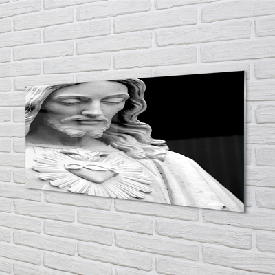 Glas panel Jesus staty