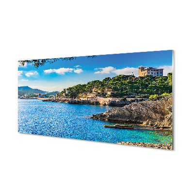 Glas panel Spanien havet kust berg