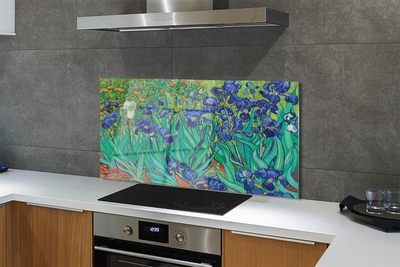 Glas panel Konst blommor iris