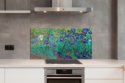 Glas panel Konst blommor iris