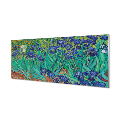 Glas panel Konst blommor iris