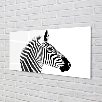 Glas panel Zebra illustration