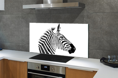 Glas panel Zebra illustration