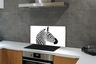 Glas panel Zebra illustration