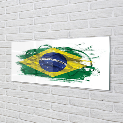 Glas panel Brasilien flagga