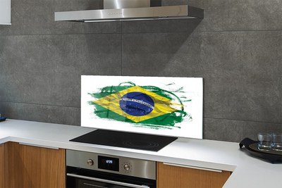 Glas panel Brasilien flagga