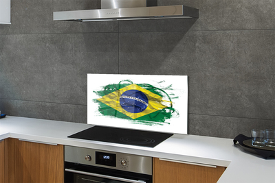 Glas panel Brasilien flagga