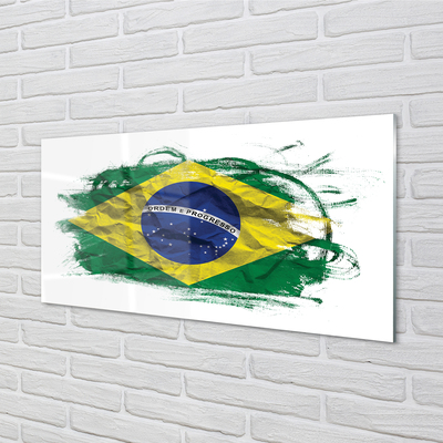 Glas panel Brasilien flagga