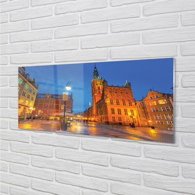 Glas panel Gdansk gamla stan nattkyrka