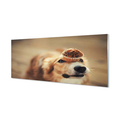 Glas panel Cupcake hund