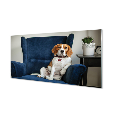 Glas panel Sittande hund