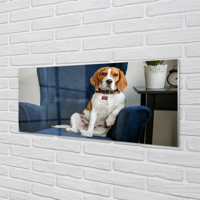 Glas panel Sittande hund