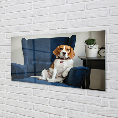 Glas panel Sittande hund