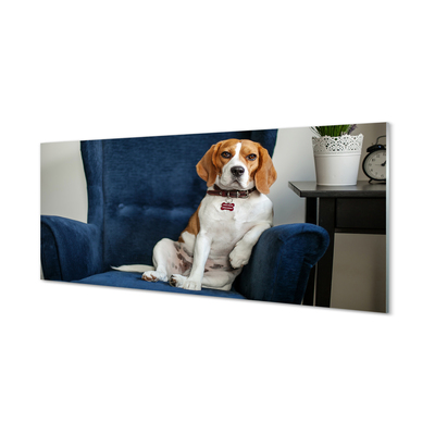 Glas panel Sittande hund