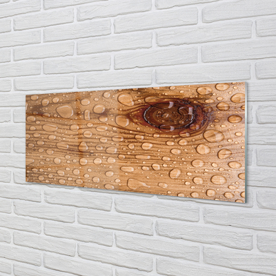 Glas panel Vattendroppar på trä