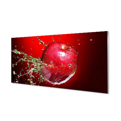 Glas panel Äpple med vattendroppar