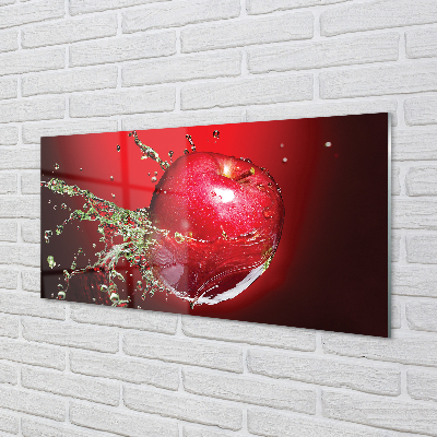 Glas panel Äpple med vattendroppar