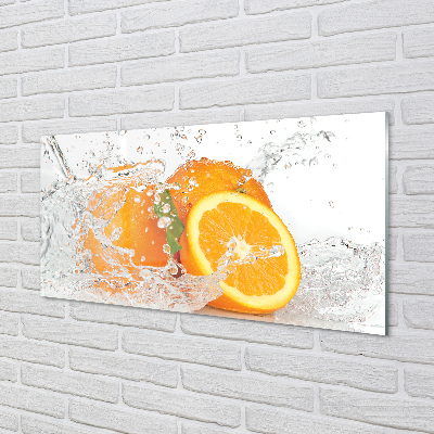 Glas panel Apelsiner i vatten