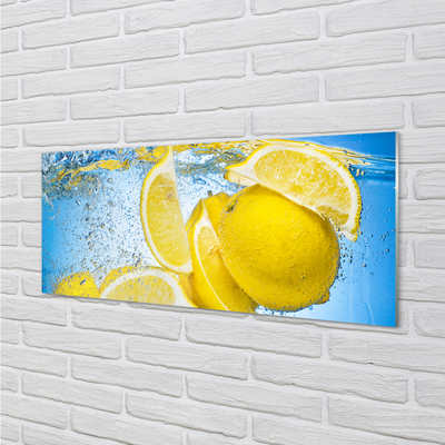 Glas panel Citroner i vatten