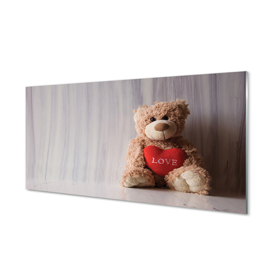 Glas panel Teddybjörnshjärta