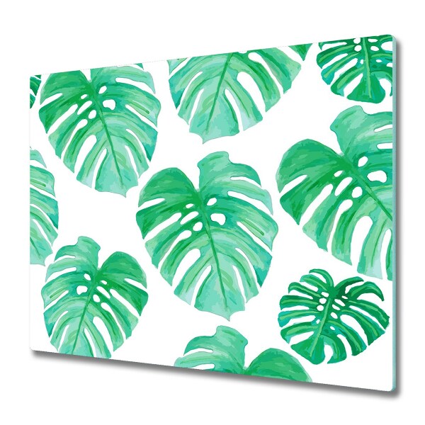 Skärbräda i glas Monstera