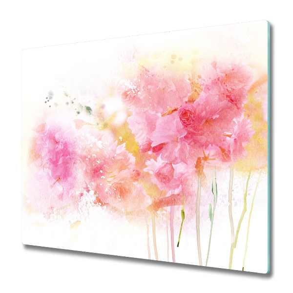 Skärbräda i härdat glas Blommor