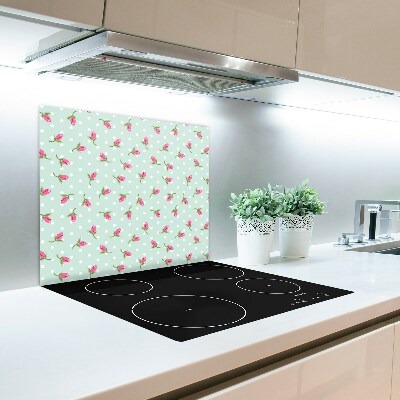 Skärbräda av glas Rosor mönster