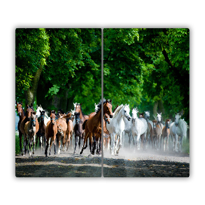 Skärbräda i glas Hästar i galopp