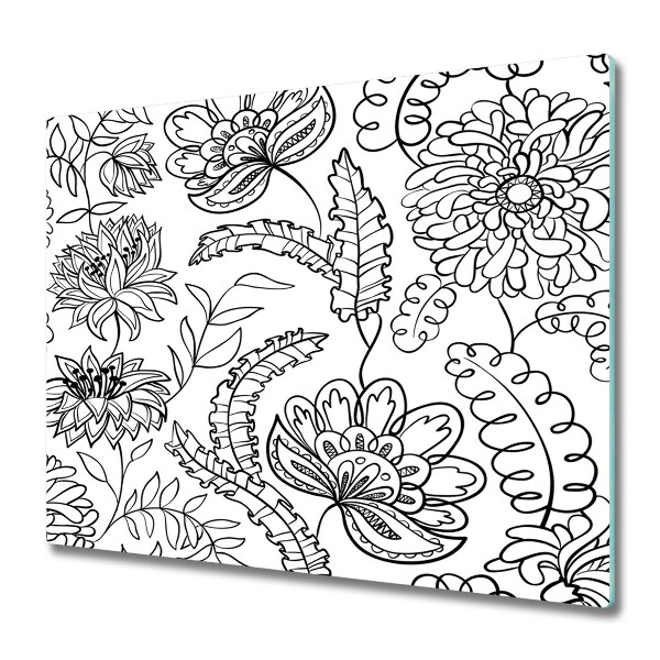 Skärbräda i glas Blommönster