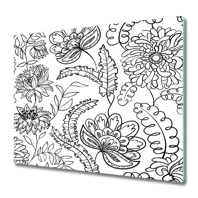 Skärbräda i glas Blommönster
