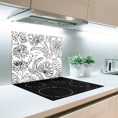 Skärbräda i glas Blommönster