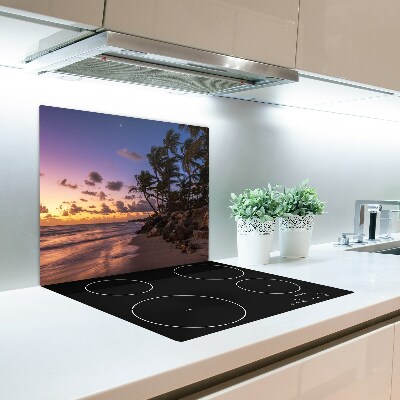 Skärbräda i härdat glas Solnedgång på stranden