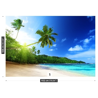 Fototapet Strand på Seychellerna