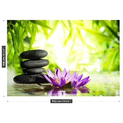 Fondtapet Lotus och Zen sten