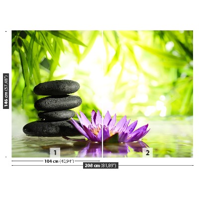 Fondtapet Lotus och Zen sten