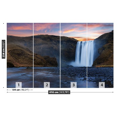 Fondtapet Skogafoss vattenfall