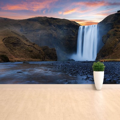 Fondtapet Skogafoss vattenfall