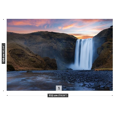 Fondtapet Skogafoss vattenfall