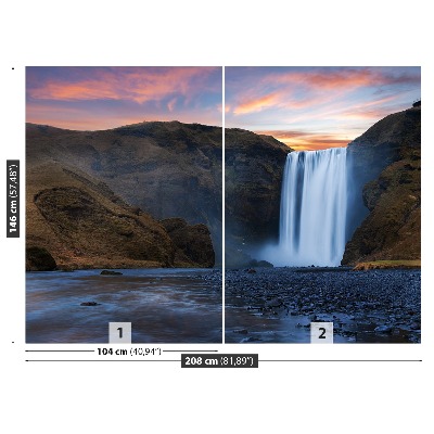 Fondtapet Skogafoss vattenfall