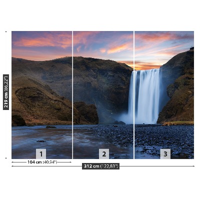 Fondtapet Skogafoss vattenfall