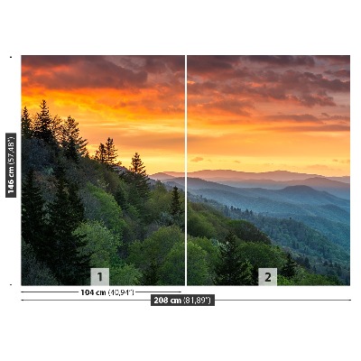 Fototapet Berg soluppgång