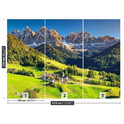 Fototapet Dolomiterna bergen